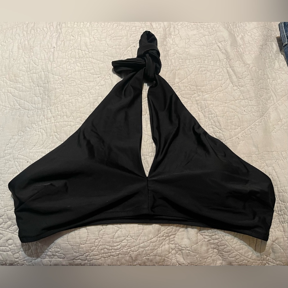 AERIE CROSSOVER KEYHOLE HALTER BIKINI TOP SIZE XL NWT